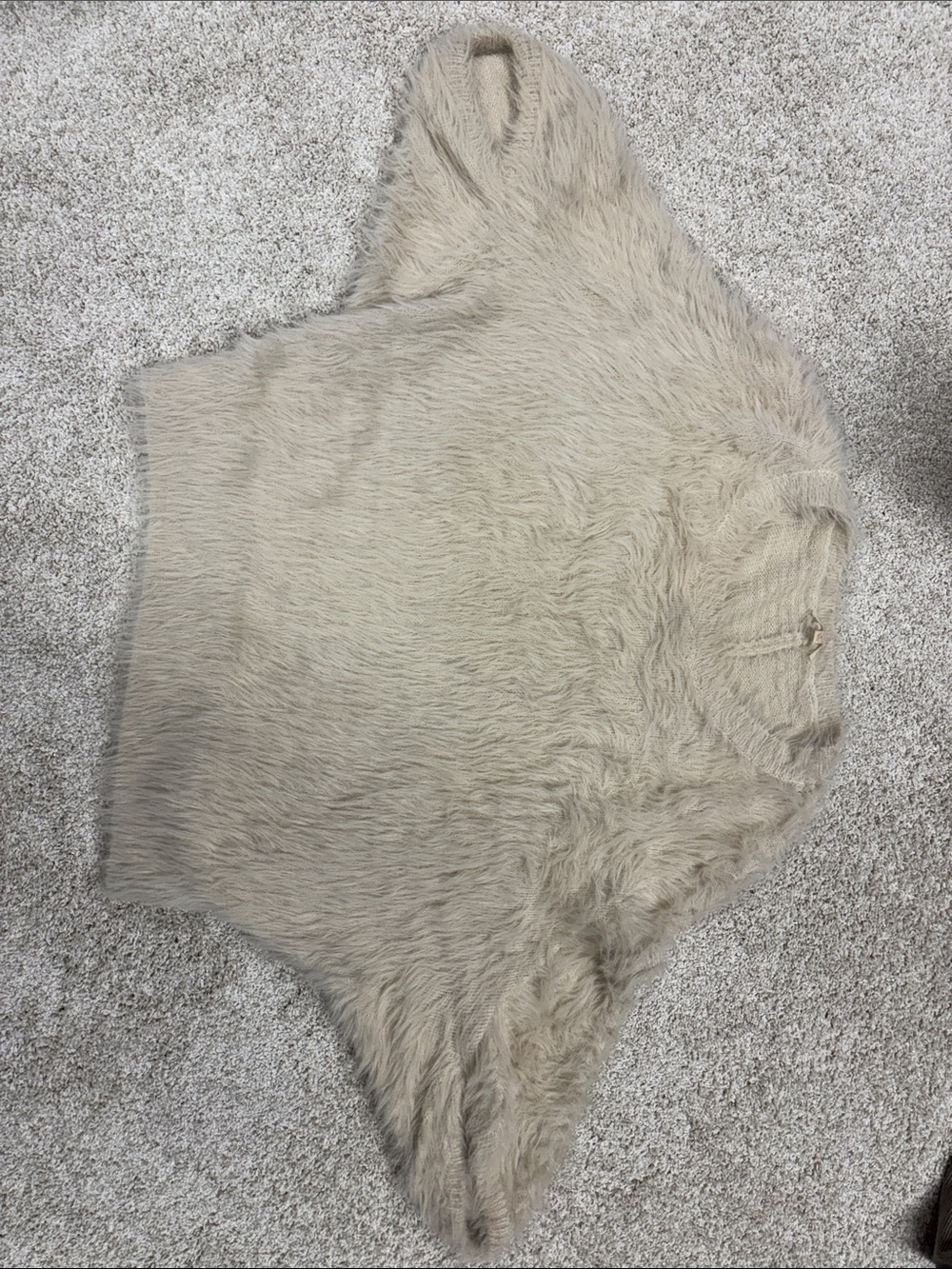 Mystree Fuzzy Cream Knit Sweater